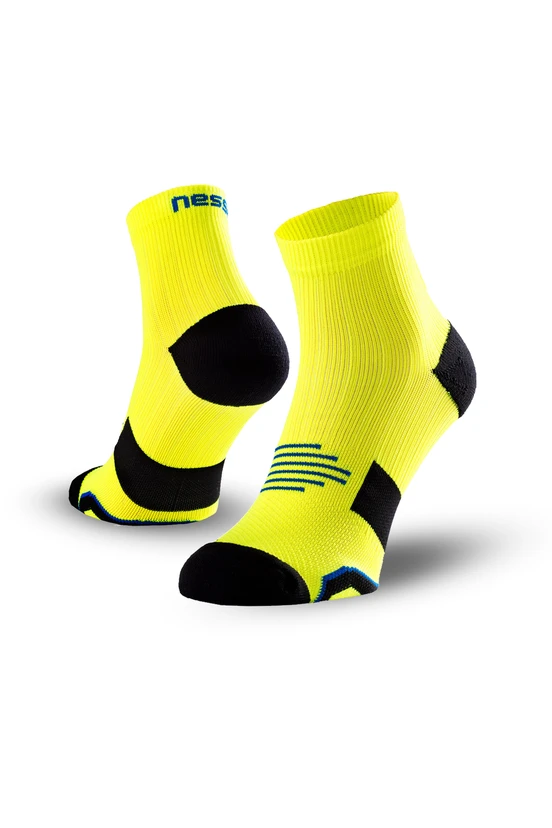 Bezszwowe skarpety do biegania RMN MARATON Neo Yellow - packshot