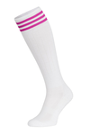 Cotton knee-high socks Indoor H White-Pink
