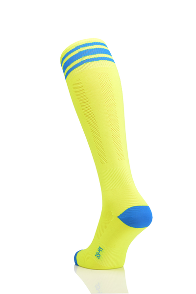 Running knee-high socks Road H Yellow-Blue