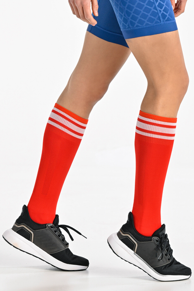 Running knee-high socks Road H Red-White