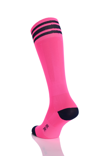 Running knee-high socks Road H Pink-Navy