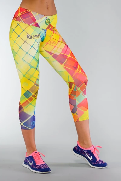Getry Kolorowe Legginsy 3/4 Damskie