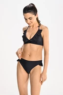 Klasické bikinové kalhotky s volánky Black - packshot