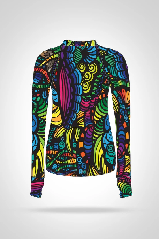 Preorder Blouse Zip Colored Mosaic - packshot