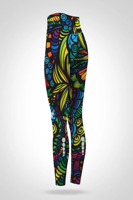 Preorder Legginsy 7/8 regular z wysokim stanem Colored Mosaic - packshot