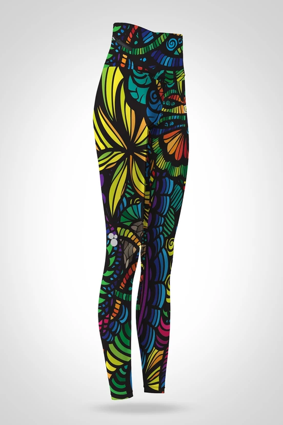 Preorder Legginsy 7/8 regular z wysokim stanem Colored Mosaic - packshot
