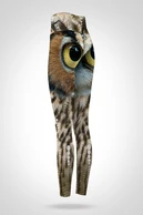 Preorder Legginsy 7/8 regular z wysokim stanem Crazy Eyes Owls - packshot