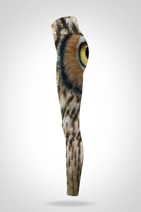 Preorder Legginsy 7/8 regular z wysokim stanem Crazy Eyes Owls - packshot
