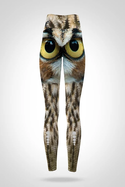 Preorder Legginsy 7/8 regular z wysokim stanem Crazy Eyes Owls