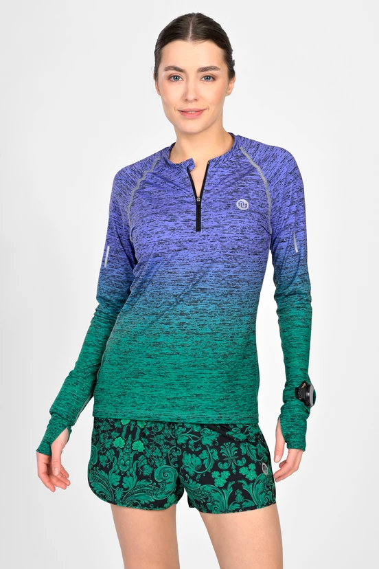 Blouse Zip Melange Verde-Viola - packshot