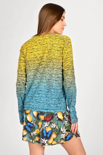 Bluza Basic Melange Turchese-Limone