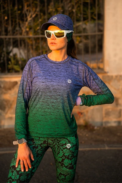 Bluza Basic Melange Verde-Viola