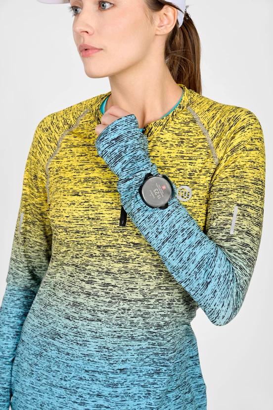 Bluza Zip Melange Turchese-Limone - packshot
