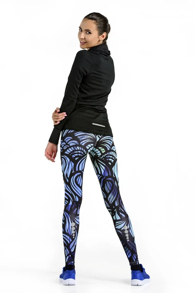 Kolorowe Legginsy Do Biegania z Pasem  Bird Of Paradise 3D - OSLP-57