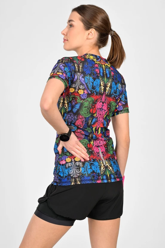 Dámské sportovní triko s zipem Mosaic Ritmo - packshot