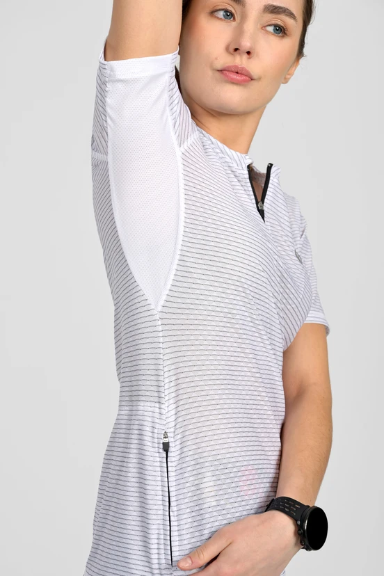 Dámské sportovní triko s zipem White - packshot
