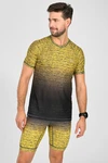 Koszulka męska sportowa Melange Yellow-Black
