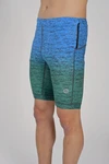 Krótkie legginsy męskie z taśmami stabilizującymi Melange Azzurro-Verde