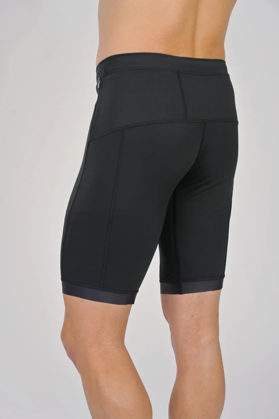 Krótkie legginsy męskie z taśmami stabilizującymi Black - packshot