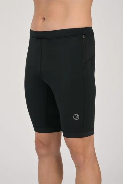 Krótkie legginsy męskie z taśmami stabilizującymi Black