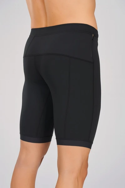 Krótkie legginsy męskie z taśmami stabilizującymi Black