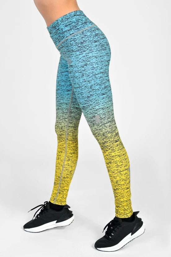 Leggings petite with waistband Pro Melange Turchese-Limone - packshot