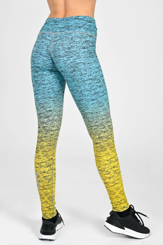 Leggings petite with waistband Pro Melange Turchese-Limone - packshot