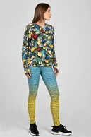 Leggings petite with waistband Pro Melange Turchese-Limone - packshot