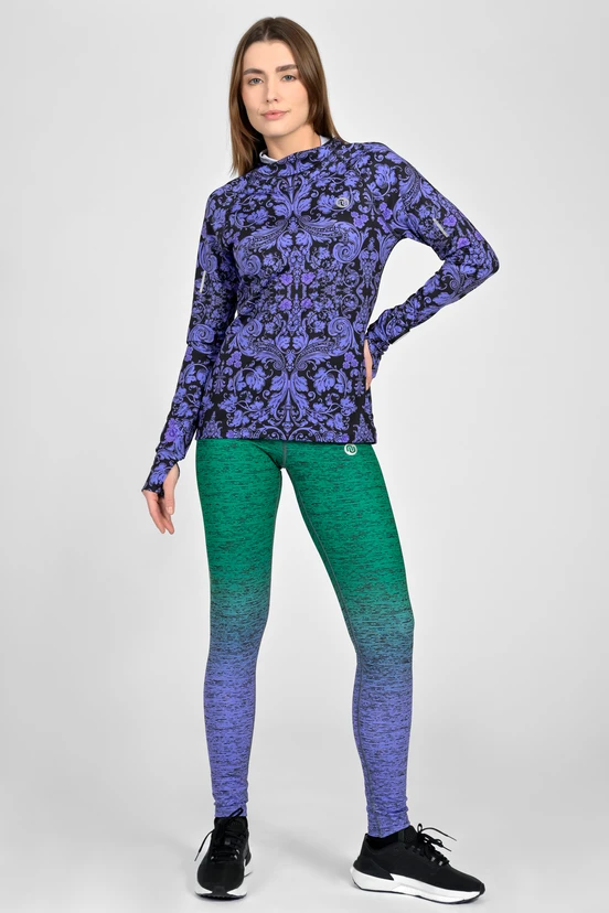 Leggings regular with waistband Pro Melange Verde-Viola - packshot
