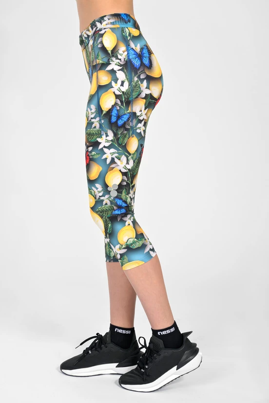 Legginsy 3/4 Dual Space z kieszeniami po bokach Limone - packshot