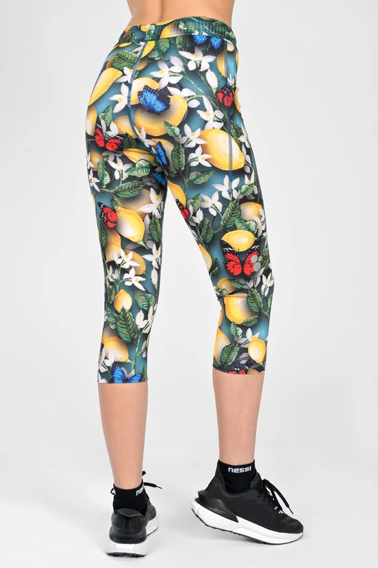 Legginsy 3/4 Dual Space z kieszeniami po bokach Limone - packshot
