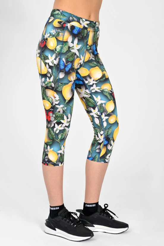 Legginsy 3/4 Dual Space z kieszeniami po bokach Limone - packshot