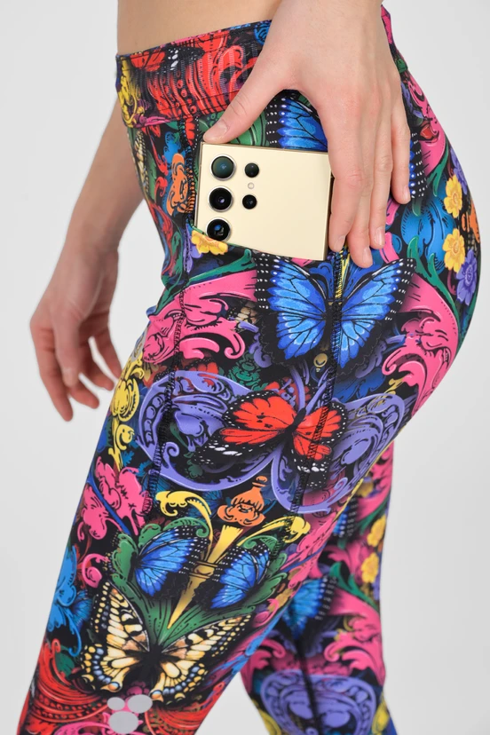 Legginsy 3/4 Dual Space z kieszeniami po bokach Mosaic Ritmo - packshot