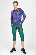 Legginsy 3/4 Dual Space z kieszeniami po bokach Ornamo Verde - packshot