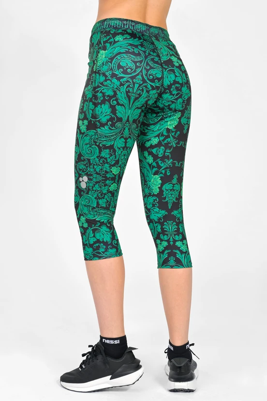 Legginsy 3/4 Dual Space z kieszeniami po bokach Ornamo Verde - packshot