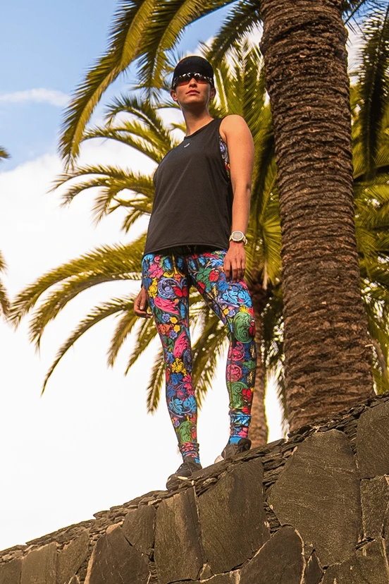 Legginsy Dual Space z kieszeniami po bokach Mosaic Ritmo - packshot