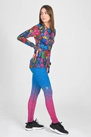 Legginsy petite z pasem Pro Melange Azzurro-Rosa - packshot
