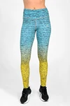Legginsy petite z pasem Pro Melange Turchese-Limone