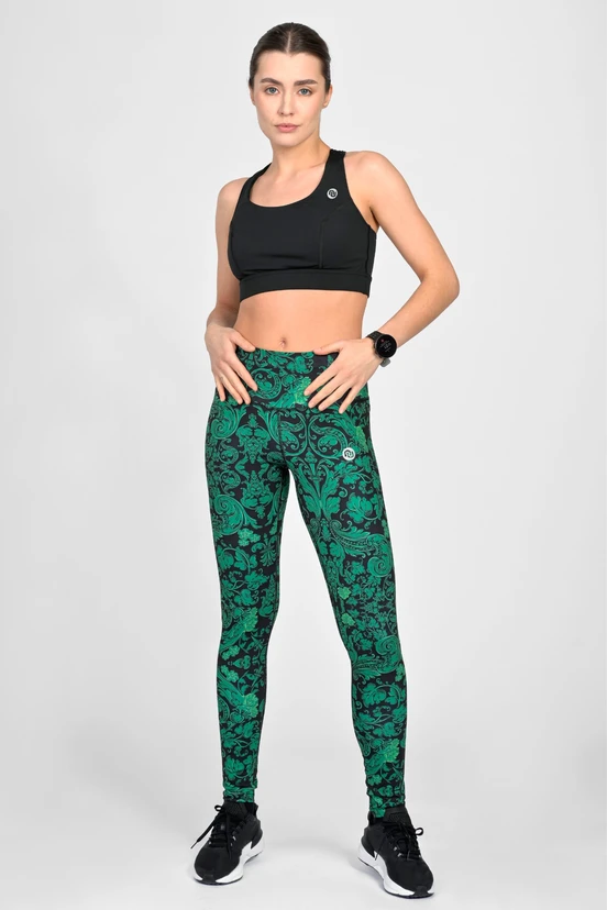 Legginsy regular z pasem Basic Ornamo Verde - packshot