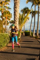 Legginsy regular z pasem Pro Melange Azzurro-Rosa - packshot