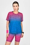 Loose sports T-shirt Melange Azzurro-Rosa