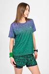 Loose sports T-shirt Melange Verde-Viola