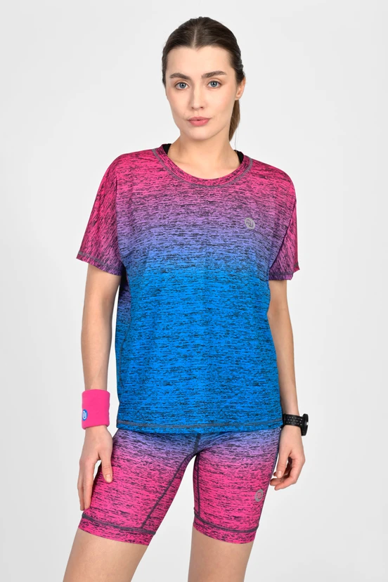 Luźna koszulka sportowa Melange Azzurro-Rosa - packshot