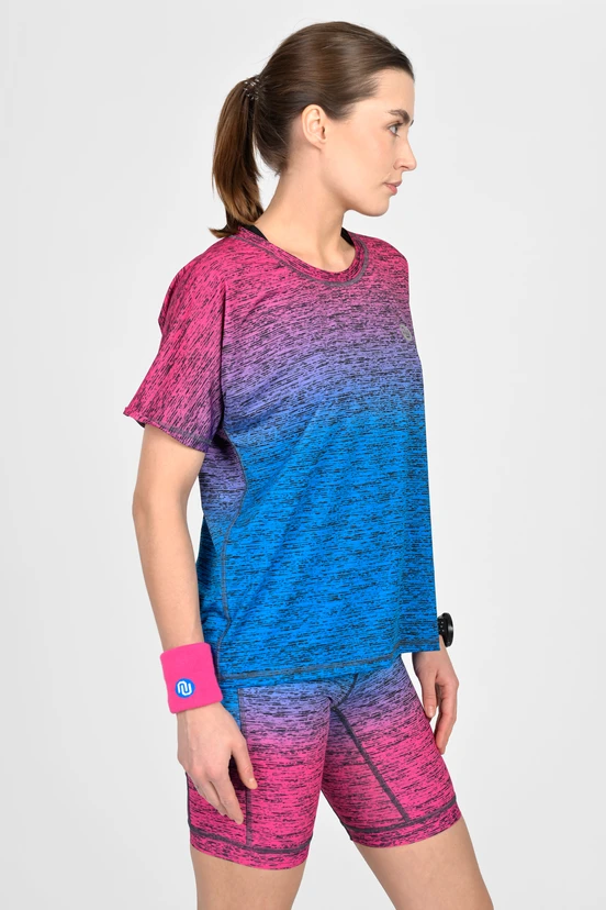 Luźna koszulka sportowa Melange Azzurro-Rosa - packshot