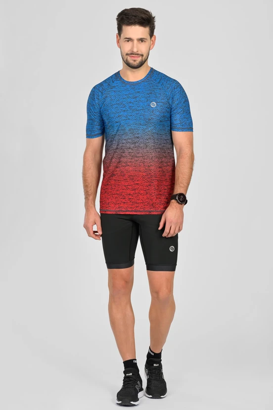 Men's sports T-shirt Melange Azzurro-Red - packshot