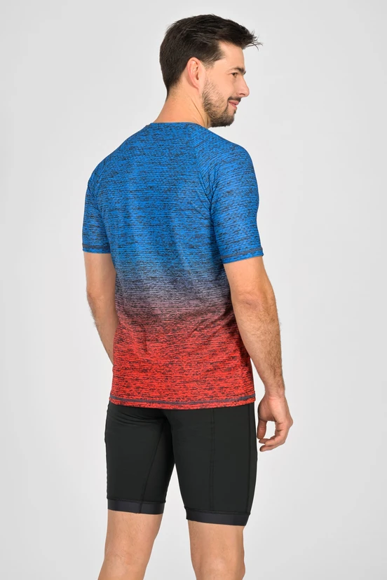Men's sports T-shirt Melange Azzurro-Red - packshot