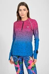 Mikina na Zip Melange Azzurro-Rosa