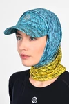 Multifunctional sports snood Melange Turchese-Limone