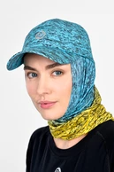 Multifunctional sports snood Melange Turchese-Limone - packshot