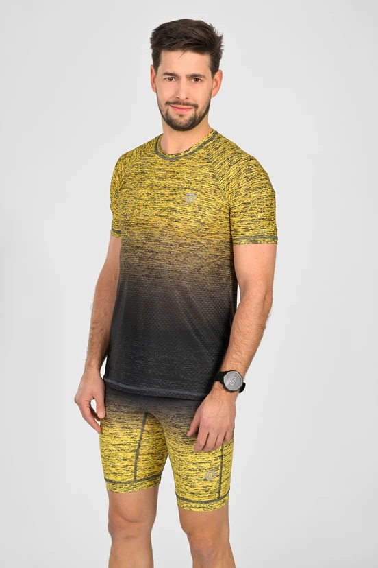 Pánské sportovní tričko Melange Yellow-Black - packshot
